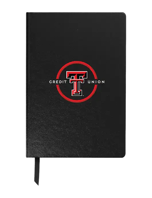Achieve Black Hardcover Journal, 5.5 x 8.37 w/Texas Tech CU Logo