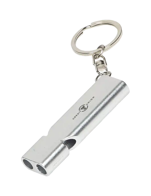 Quick Alert Silver Safety Whistle w/Texas Tech CU Logo