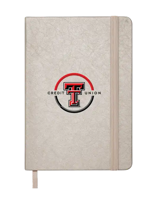 Granite Light Grey Hardcover Journal, 5.62 X  8.37 w/Texas Tech CU Logo