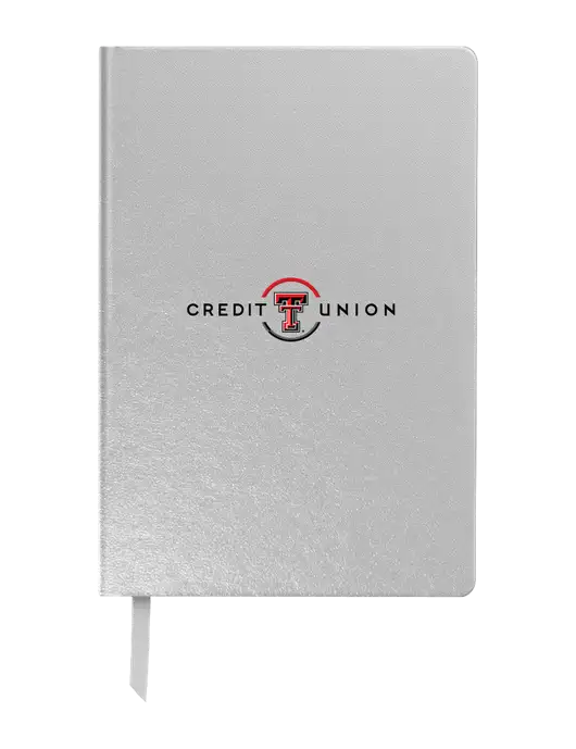 Achieve Silver Hardcover Journal, 5.5 x 8.37 w/Texas Tech CU Logo