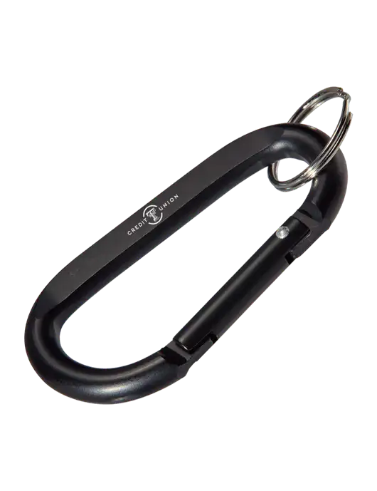 Black Carabiner & Key Ring w/Texas Tech CU Logo