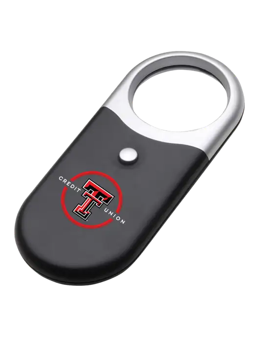 Compact Black Magnifier Light w/Texas Tech CU Logo
