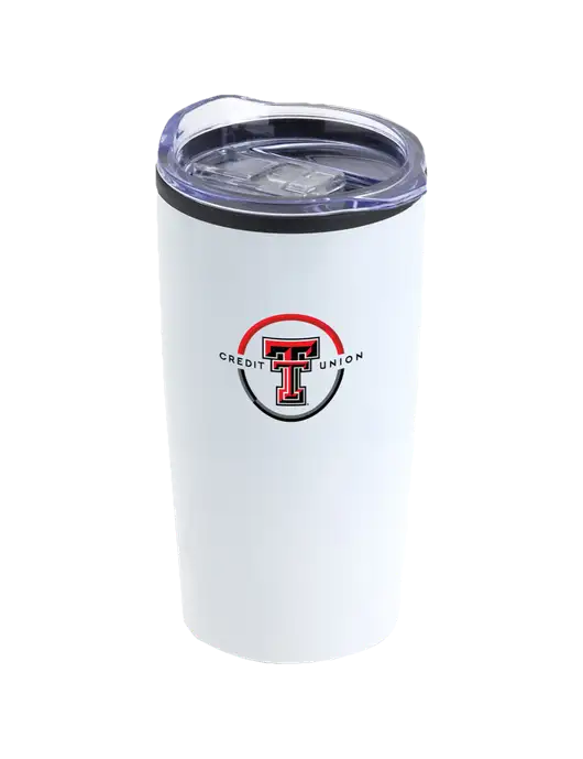 Olympus White 20 oz Tumbler w/Texas Tech CU Logo