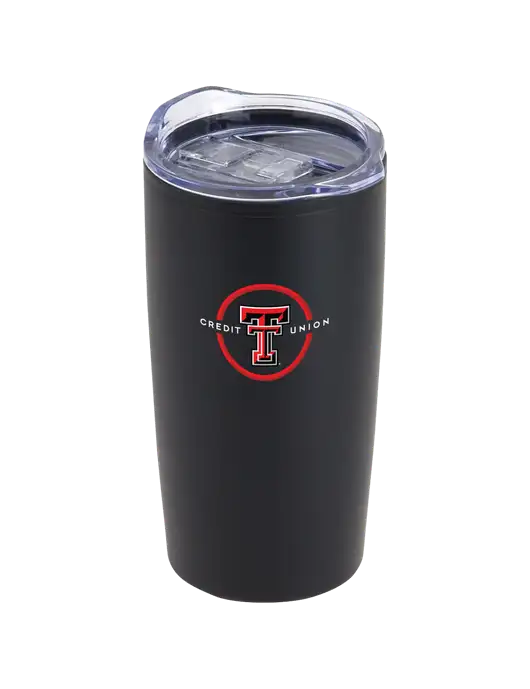 Olympus Black 20 oz Tumbler w/Texas Tech CU Logo