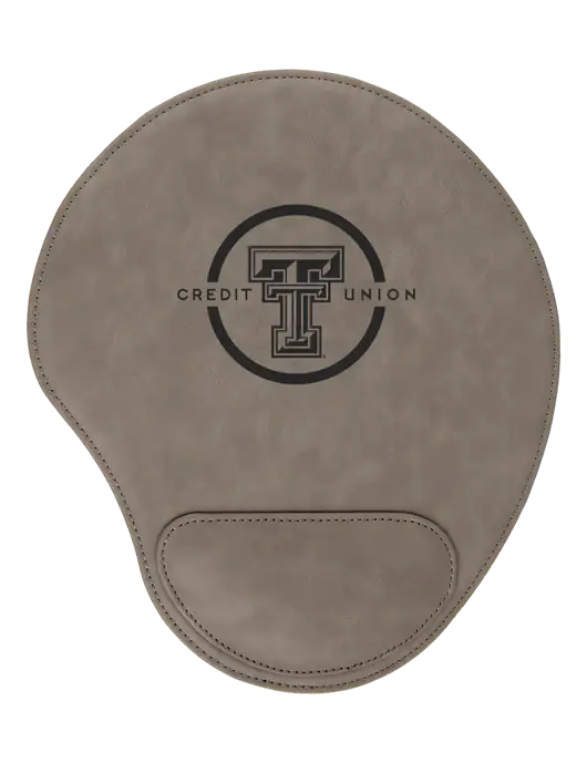 Gray Leatherette Mouse Pad w/Texas Tech CU Logo