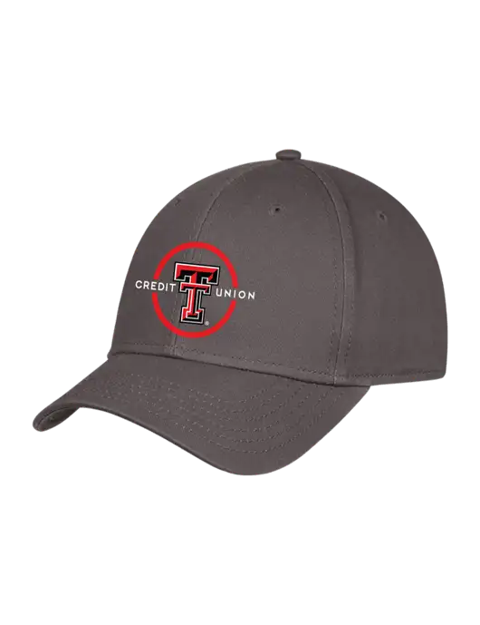 Charcoal Structured Cap Hook & Loop w/Texas Tech CU Logo