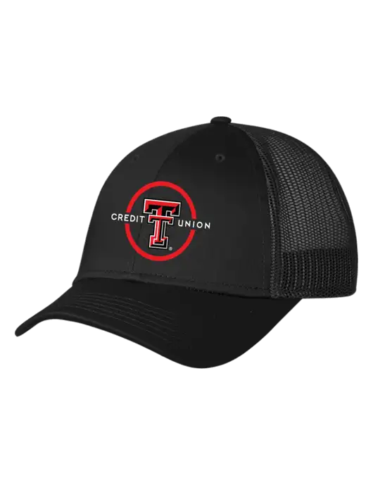 Black Mesh Trucker Cap Snap Back w/Texas Tech CU Logo