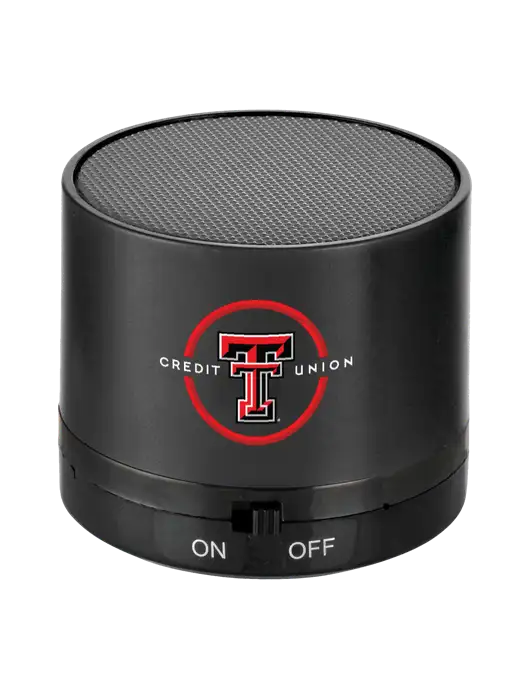 Black Cylinder Bluetooth Speaker w/Texas Tech CU Logo