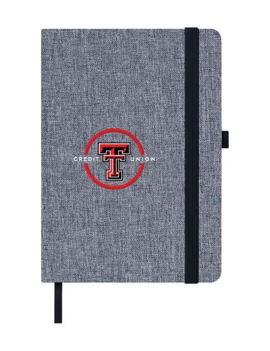 Twill Grey Heathered 5 x 7 Journal w/Texas Tech CU Logo
