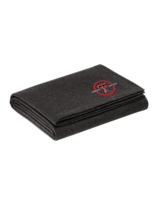 Recycled Charcoal Heather Blanket w/Texas Tech CU Logo