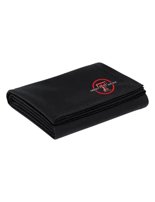 Recycled Black Blanket w/Texas Tech CU Logo