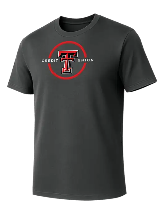 Allmade Charcoal Grey Organic Cotton Tee w/Texas Tech CU Logo