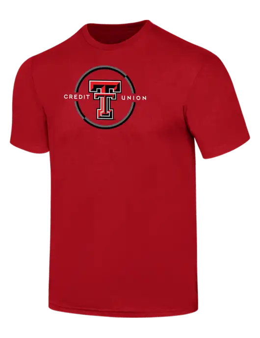 Simply Soft Red 4.5oz  Poly/Combed Ring Spun Cotton T-Shirt w/Texas Tech CU Logo