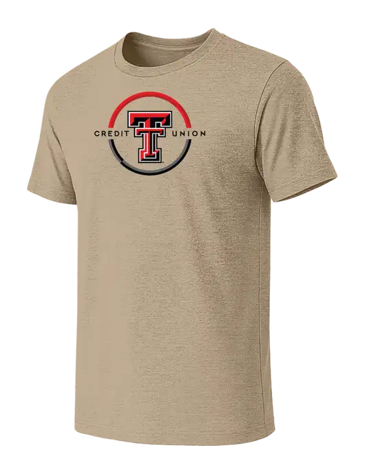BELLA+CANVAS Heather Tan CVC Short Sleeve Tee w/Texas Tech CU Logo