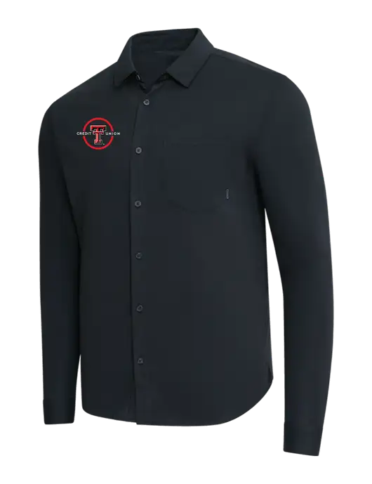 OGIO Black Extend Long Sleeve Button Up Shirt w/Texas Tech CU Logo