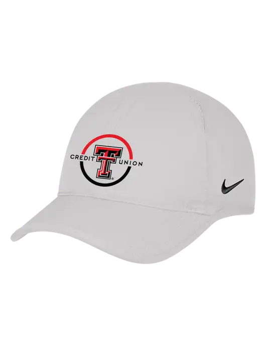 Nike White Featherlight Cap w/Texas Tech CU Logo