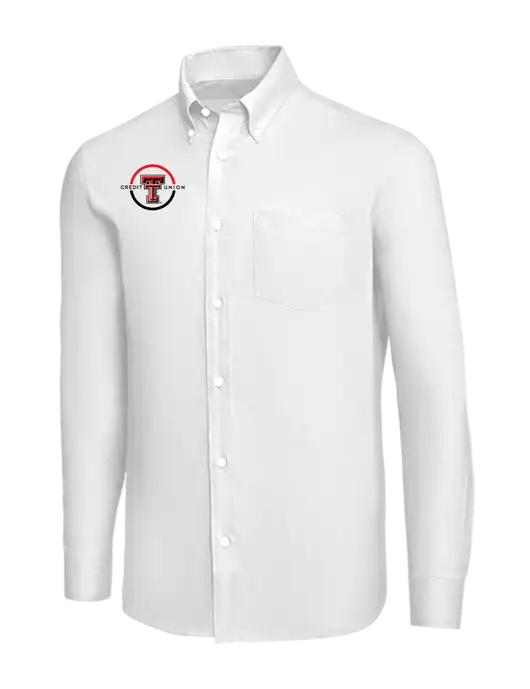 Brooks Brothers White Wrinkle-Free Stretch Nailhead Shirt w/Texas Tech CU Logo