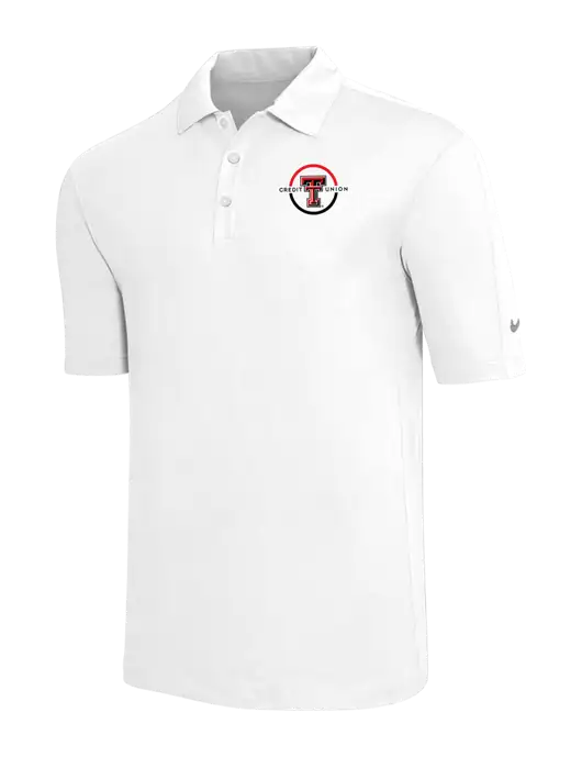 Nike White Tech Sport Dri-FIT Polo w/Texas Tech CU Logo