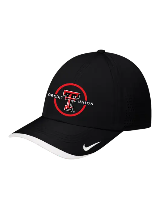 Nike Black/White Dri-FIT Perforated Performance Cap w/Texas Tech CU Logo