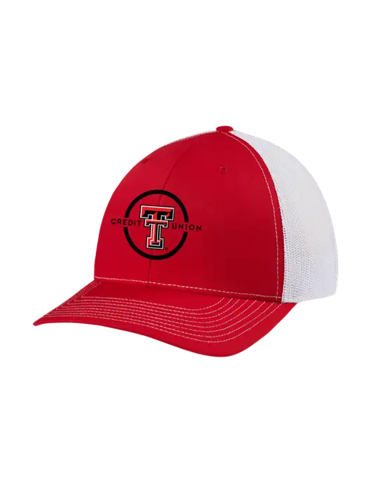 Richardson Adjustable Snapback Original 112 Trucker Cap Red w/White Mesh w/Texas Tech CU Logo
