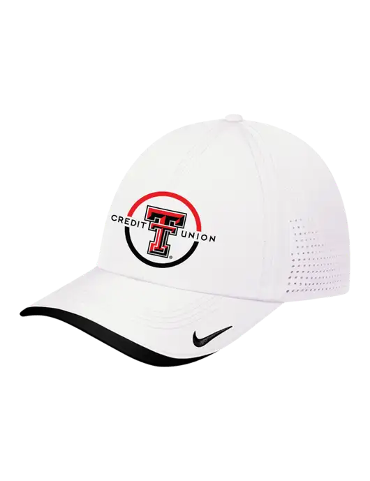 Nike White/Black Dri-FIT Perforated Performance Cap w/Texas Tech CU Logo