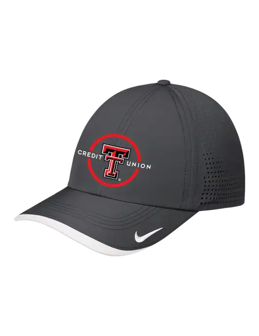 Nike Dark Grey/White Dri-FIT Perforated Performance Cap w/Texas Tech CU Logo