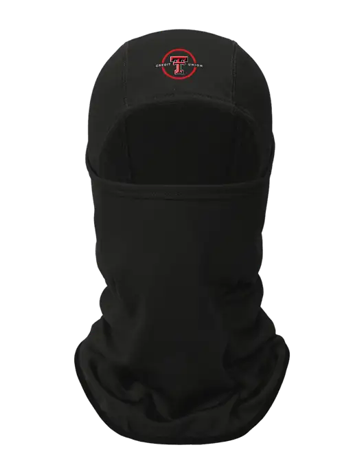 Black CornerStone Smooth Fleece Face Mask w/Texas Tech CU Logo