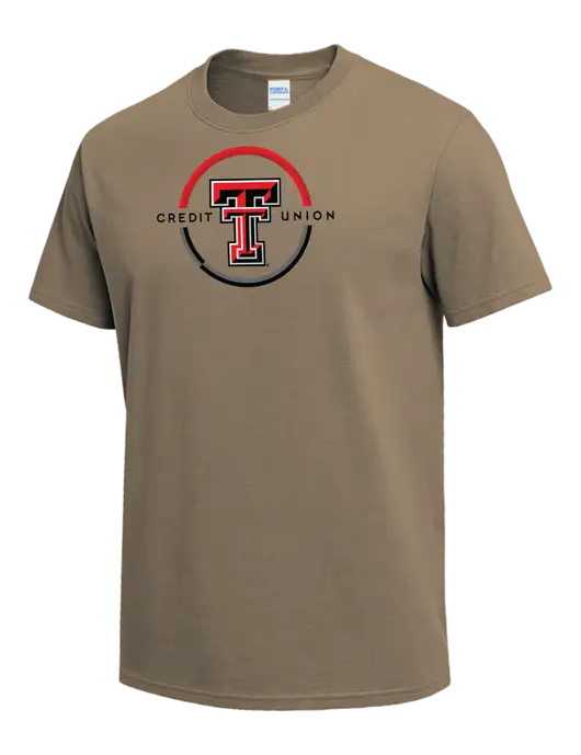 Dark Tan Heavyweight 6.1 oz T-Shirt w/Texas Tech CU Logo