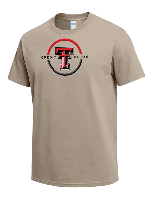Tan Heavyweight 6.1 oz T-Shirt w/Texas Tech CU Logo