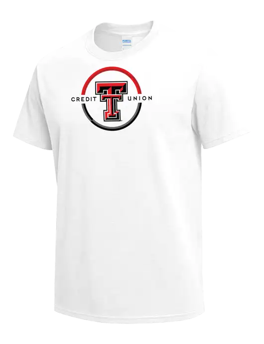 White Heavyweight 6.1 oz T-Shirt w/Texas Tech CU Logo