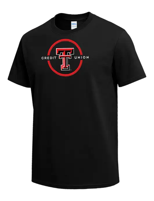 Black Heavyweight 6.1 oz T-Shirt w/Texas Tech CU Logo