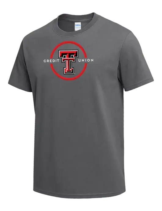 Medium Grey Heavyweight 6.1 oz T-Shirt w/Texas Tech CU Logo