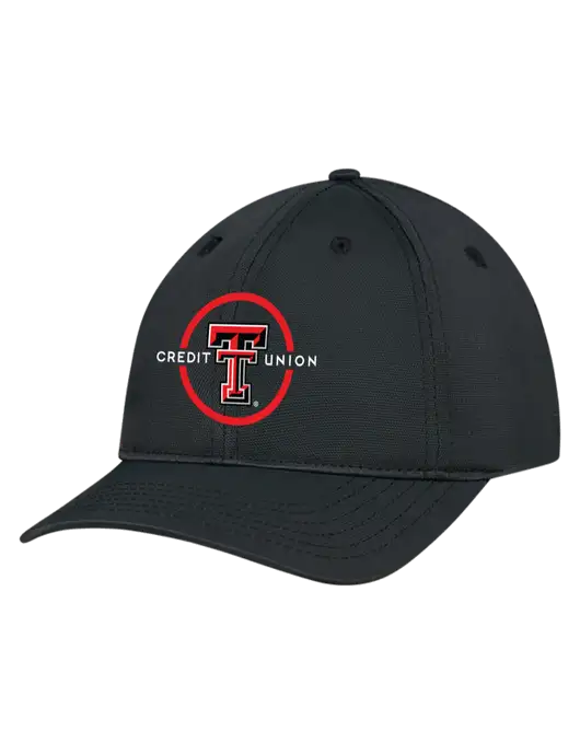 Black Nylon Twill Performance Cap w/Texas Tech CU Logo