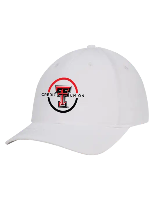 White Nylon Twill Performance Cap w/Texas Tech CU Logo