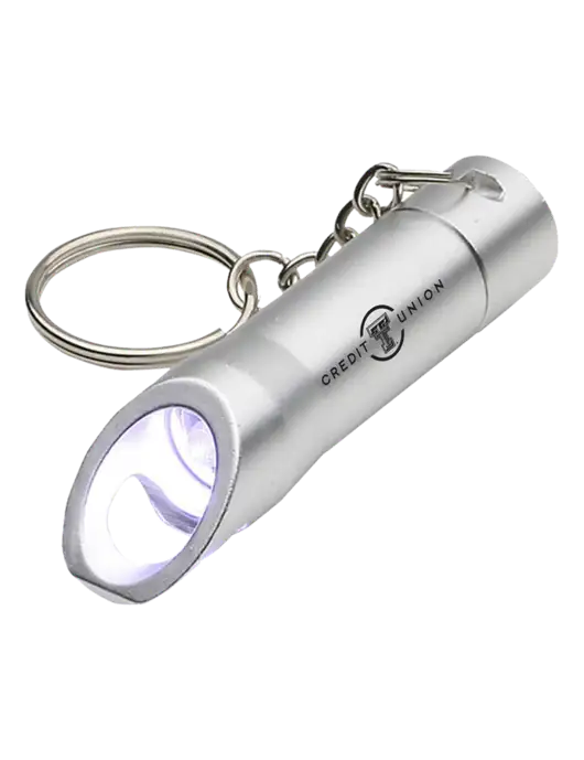 Silver Pocket LED Flashlight with Bottle Opener & Keychain w/Texas Tech CU Logo