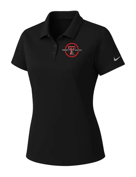 Nike Womens Black Dry Essential Solid Polo w/Texas Tech CU Logo