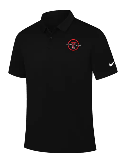 Nike Black Dry Essential Solid Polo w/Texas Tech CU Logo