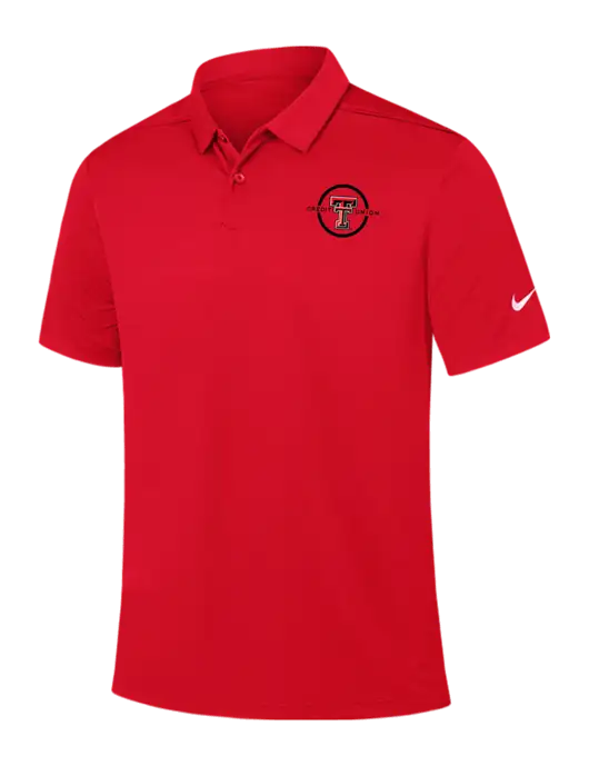 Nike Red Dry Essential Solid Polo w/Texas Tech CU Logo