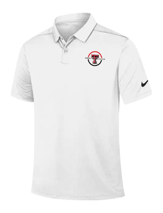 Nike White Dry Essential Solid Polo w/Texas Tech CU Logo