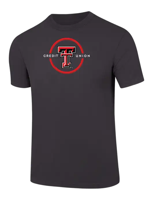 Comfort Colors 6.1 oz Dark Grey Heavyweight Ring Spun T-Shirt w/Texas Tech CU Logo