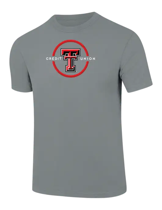 Comfort Colors 6.1 oz Medium Grey Heavyweight Ring Spun T-Shirt w/Texas Tech CU Logo