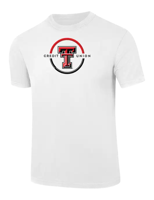 Comfort Colors 6.1 oz White Heavyweight Ring Spun T-Shirt w/Texas Tech CU Logo