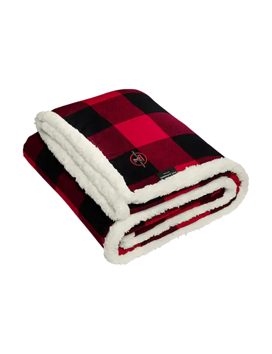 Red/Black Flannel  Sherpa Blanket w/Texas Tech CU Logo