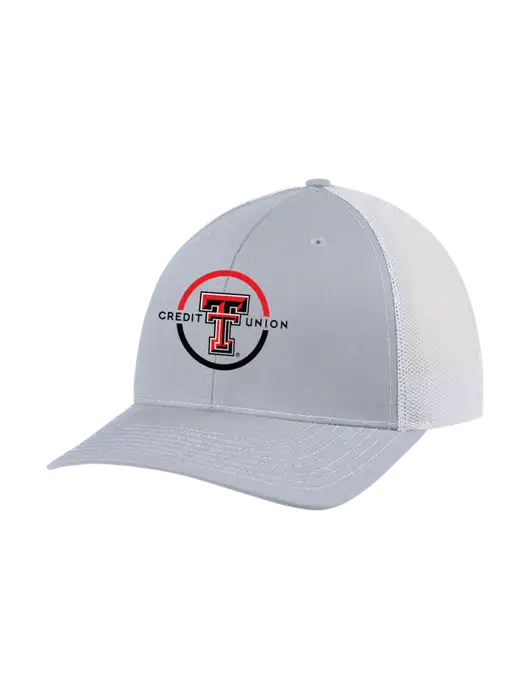 Richardson Adjustable Snapback Original 112 Trucker Cap Light Heather Grey w/White Mesh w/Texas Tech CU Logo