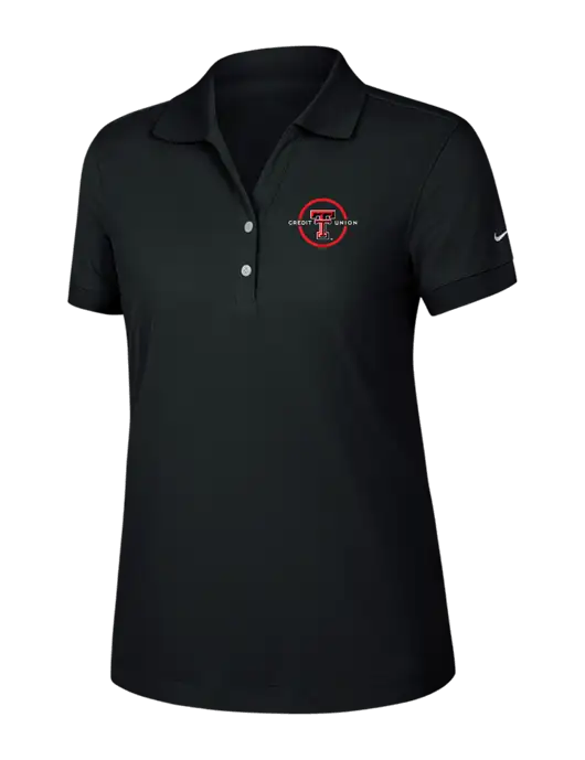 Nike Womens Dri-FIT Classic Black Polo w/Texas Tech CU Logo