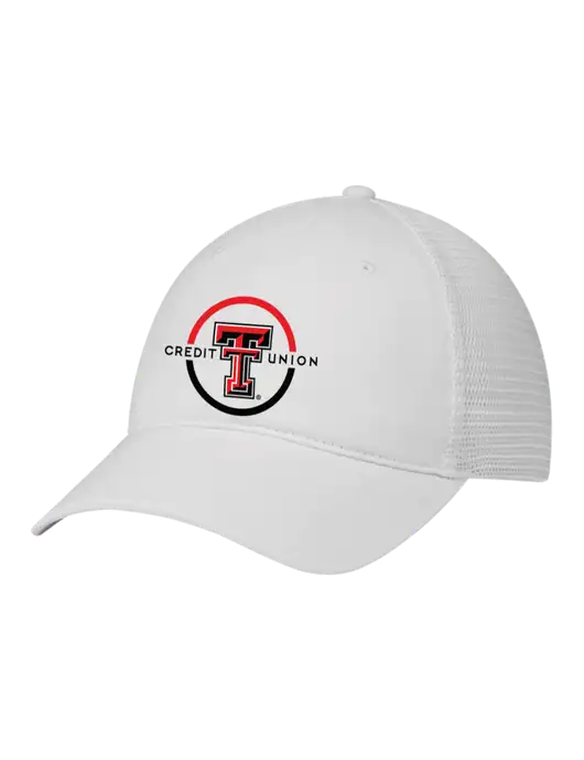Richardson 111 Garment Washed Trucker Cap White w/White Mesh w/Texas Tech CU Logo