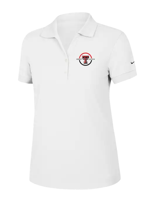 Nike Womens Dri-FIT Classic White Polo w/Texas Tech CU Logo