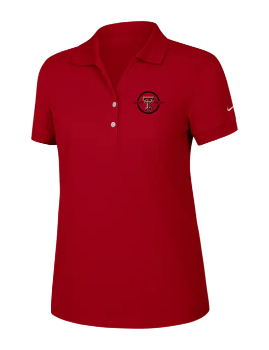 Nike Womens Dri-FIT Classic Red Polo w/Texas Tech CU Logo