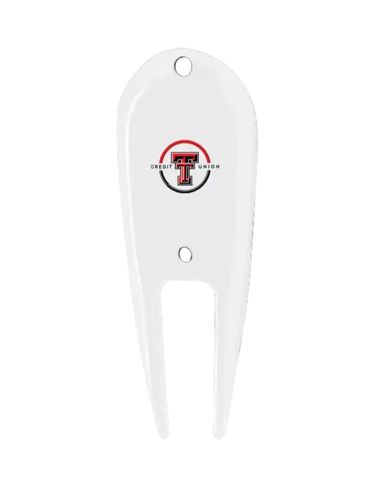 White Divot Tool w/Texas Tech CU Logo