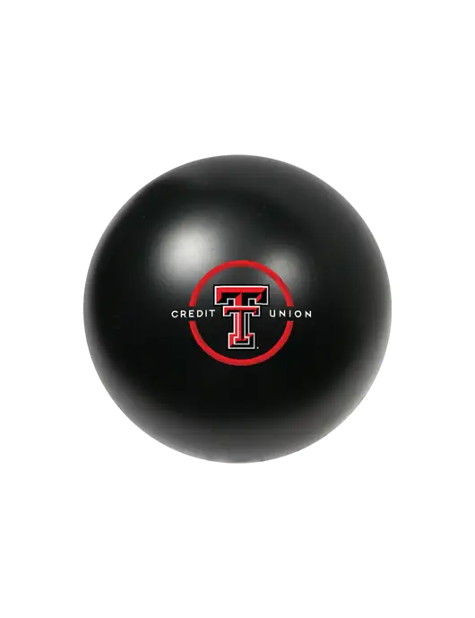 Black Stress Reliever Ball w/Texas Tech CU Logo